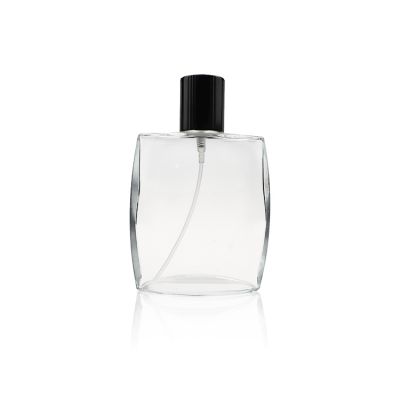 105 Volume Rectangle Glass Perfume Bottle with Black Cap 80ml 