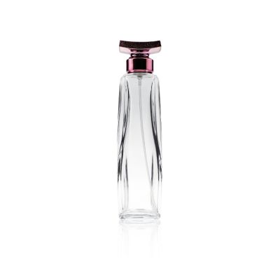 80ml Clear Transparent Square Screw Cap Square Glass Spray Perfume Bottle