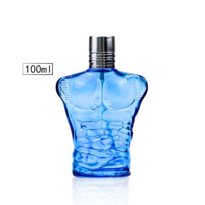 100ml hot sale high quality 100ml cologne man blue body shape perfume bottle 