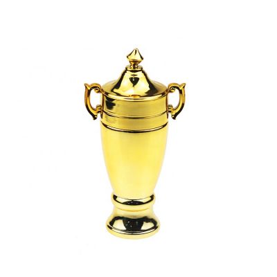 Shiny Gold 50ml Trophy Cup Shaped Empty Glass Spray Perfume Bottle 