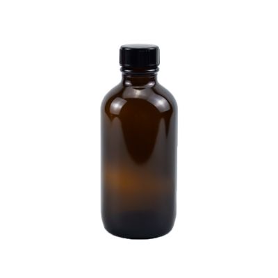 120ml 4oz Amber Boston Round Bottle with Glass Eye Dropper 