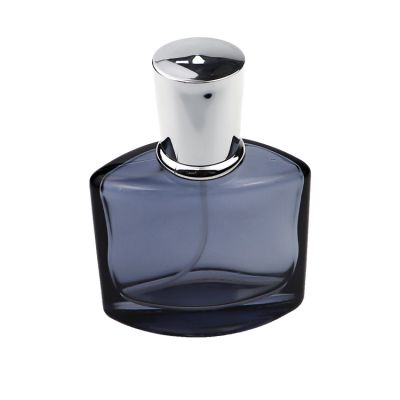 Hot Selling 50ml Shallow blue empty glass spray perfume bottles 