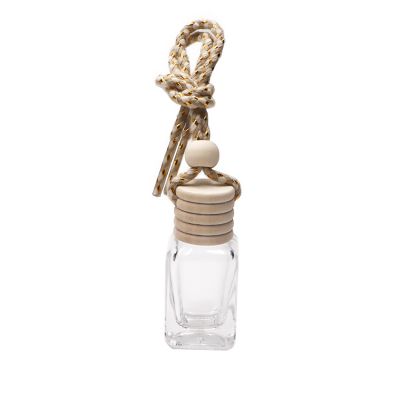 Empty bottle 9ml square shape hanging car perfume bottle for car air freshener auto outlet 