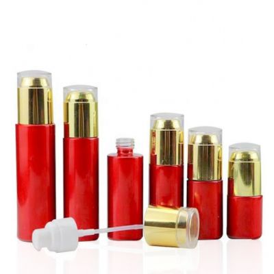 Round Shape Red Airless Bottle Cosmetic 20ml30ml 40ml50ml60ml80ml Airless Pump Bottle Lotion Bottle 