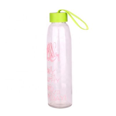 500ml water glass bottle for drinking with colorful lids custom glass bottle 