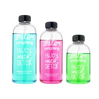 high quality 500ml 600ml 1000ml Empty Sports Drinking Water Bottle with screen print with Plastic Screw cap 