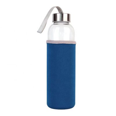 500ml Cylinder straight glass water bottle sports bottle with stainless steel lid