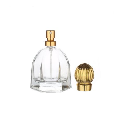 55ml Unique crystal glass spray perfume bottle with gold cap 
