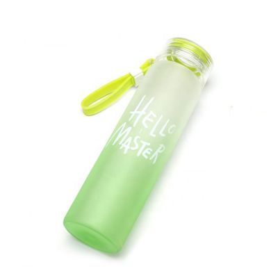 16oz 480ml colorful drinking water glass bottle with Lanyard and plastic cap