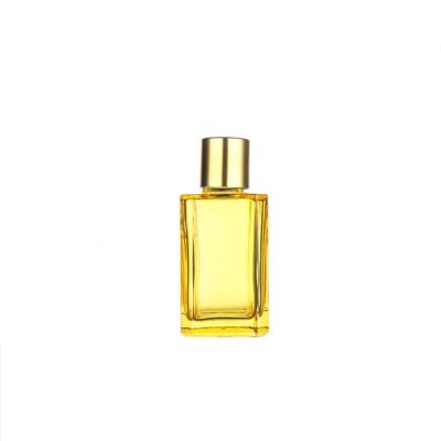 100ml glass square perfume bottle with aluminum cap 