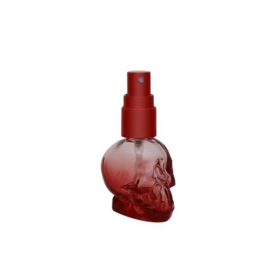 8ml clear glass bottle skull shape perfume bottle with aluminum cap 