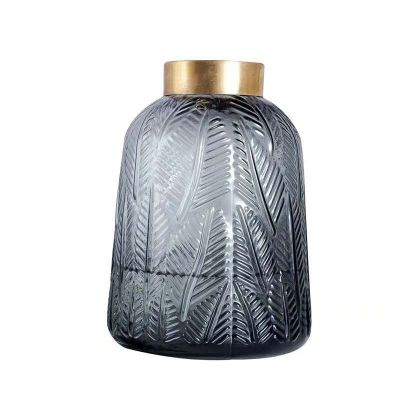 Luxury Murano Elegant Golden Rim Small Glass Flower Design Vase