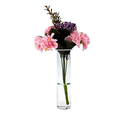 Home Decoration Flower Glass Test Tube Bud Vase With Gold Metal Stand