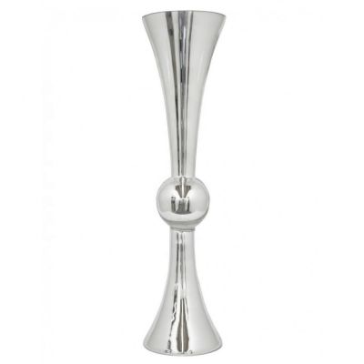 Tall Good Quality silver Clear Reversible Trumpet Glass Vase wedding decoration centerpiece 