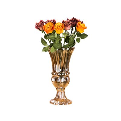 clear and high quality beautiful hand cut crystal glass flower vase