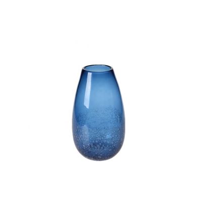New Design Blue Mouth Blown Vases For Wedding Centerpieces
