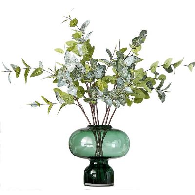 wholesale blue cheap colored glass vases for home decoration 