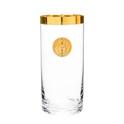 Nordic gold glass vase living room straight flower arrangement transparent dry flower decorative glass vase