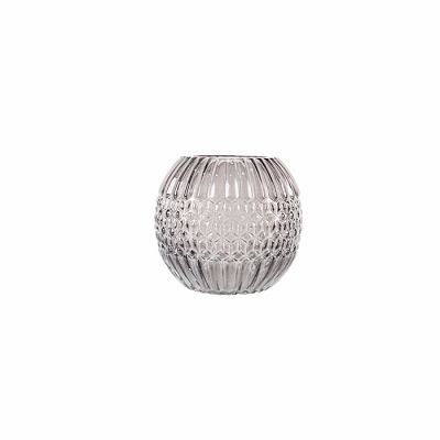 mouth blown Ball shaped round glass bowl vase 