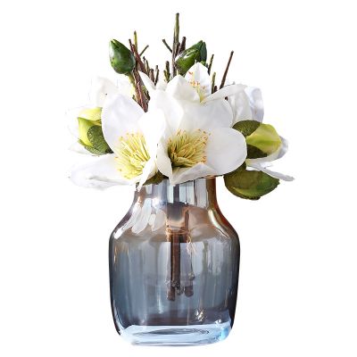 Modern Nordic Colored Glass Vase Decoration Living Room Desktop Decoration Crafts Office Interior Decoration Home Decor 