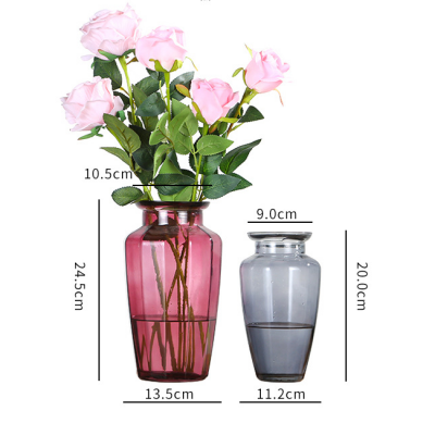 wholesale round Hand Blown luxury Small Flower china glass vases For Home Decor 