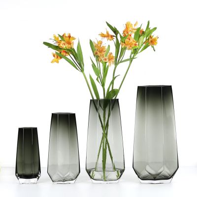 Geometric Diamond Nordic Glass Vase Glass Living Room Desktop Decor Flower Vase Flower Decoration Decorative Vases With Flowers 
