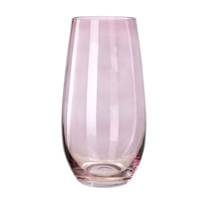 European Modern Minimalist Colored Decorative Glass Flower Vase Home Meeting Room Decoration 