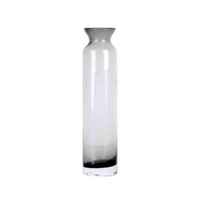 INS Transparent Glass Vase Straight Color Slender Bunched Vase For Home Decoration 
