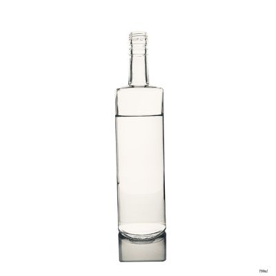 Cylinder Shape 750ml Clear Glass Vodka Liquor Bottle with Screw Cap