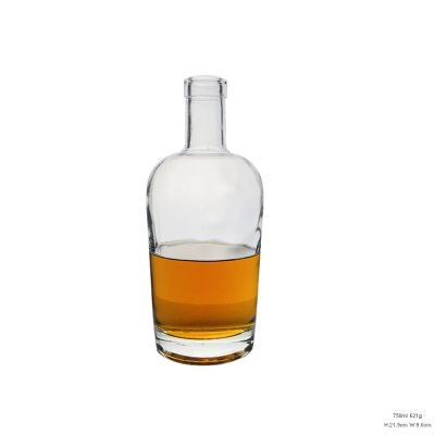 Food grade Round Shape Custom Label 750ml Empty Gin Bottles Sale 