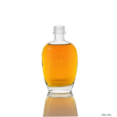 200ml Flat Shape Empty Mini Wine Spirit Glass Liquor Bottle