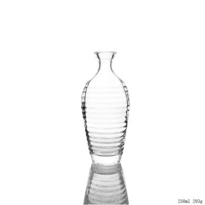 250ml Clear Fancy Glass Liquor Bottle for Wine Gin Vodka Whisky Liquor 