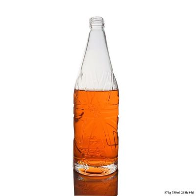 Custom Logo 750ml 75cl Tequila Vodka Spirit Glass Bottle 