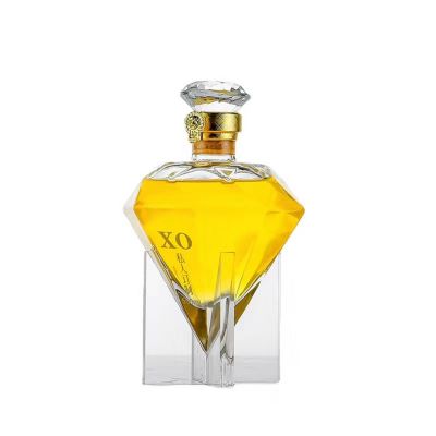 Factory Supply High End Luxury Diamond-shaped Custom Liquor Bottle 