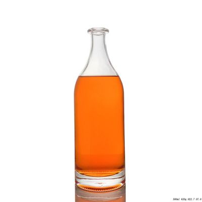 Hot Sales Round Shape Super Flint Glass Liquor Bottles With Cork