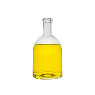 High Quality Colored Fat Round Shape 750ml Glass Liquor Bottles Gin Bottle