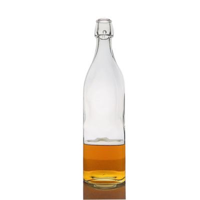 Carton Packaging 1050ml Transparent Champagne Glass Rum Bottle for Sale