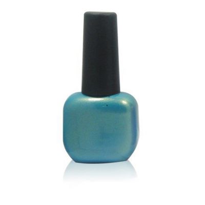 15ml Empty Square Blue Nail Gel Polish Bottle With Black Long Cap