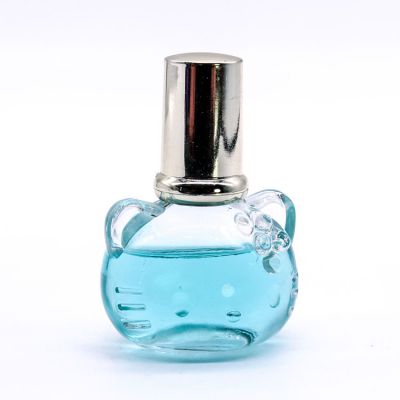 cute animal design 8ml empty nail polish bottle cat head nail polish bottle 