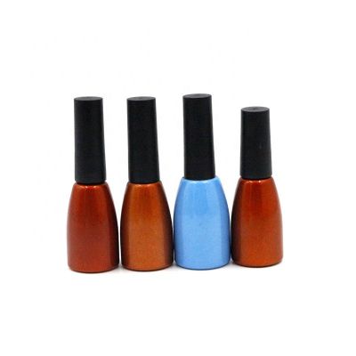 Orange/Brown/Wathet Empty Uv Gel Nail Polish Glass Bottle with Black Round Cap 