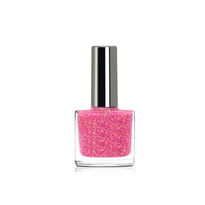 10ml Clear Square Glass Nail Polish Bottle with Silver Cap