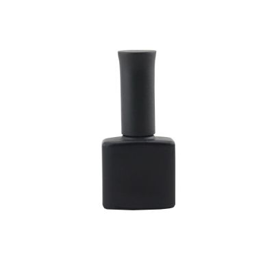 Top Quality 10.5ml Square Black Glass Nail Polish Container Bottle with Cap and Brush 