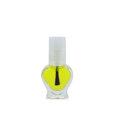 Heart Shaped Nail Polish Bottle With Brush Glass Bottle With Thickened Bottom 