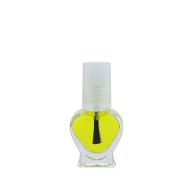 Heart Shaped Nail Polish Bottle With Brush Glass Bottle With Thickened Bottom 