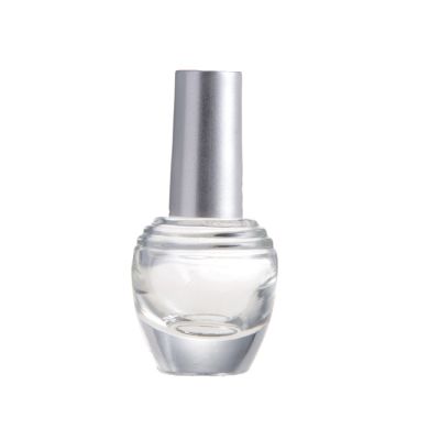 China Manufacturers Black Cap Clear Glass 17Ml 18Ml Refillable Empty Nail Polish Bottle Brush 