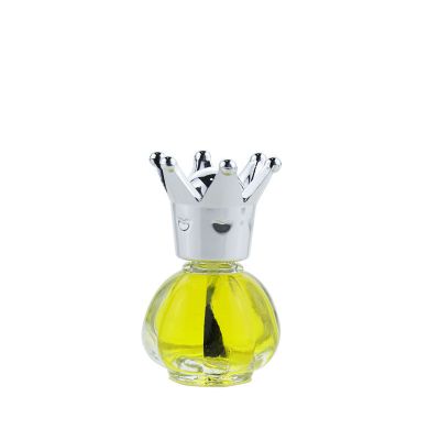 Novel Spherical Empty Glass Bottle Nail Polish Bottle With Crown Screw Cap