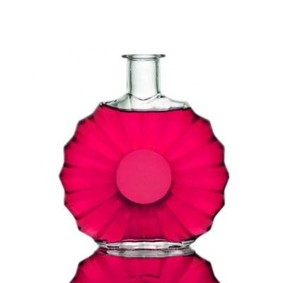 Hot Sale 750ml Round Crystal Glass Brandy XO Liquor Bottle With Aluminum Cap 