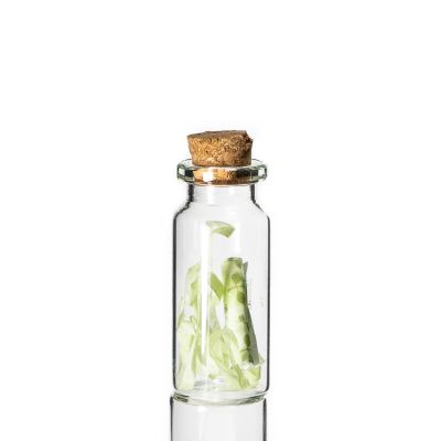 10ml 15ml 20ml mini glass vial bottles storage container glass jar with wooden cork lids 