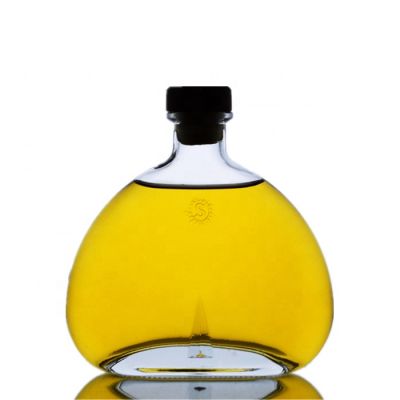 650ml logo clear XO brandy glass bottle cognac wine bottle 