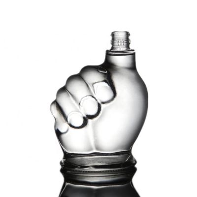 customized unique shape embossed glass liquor bottles 